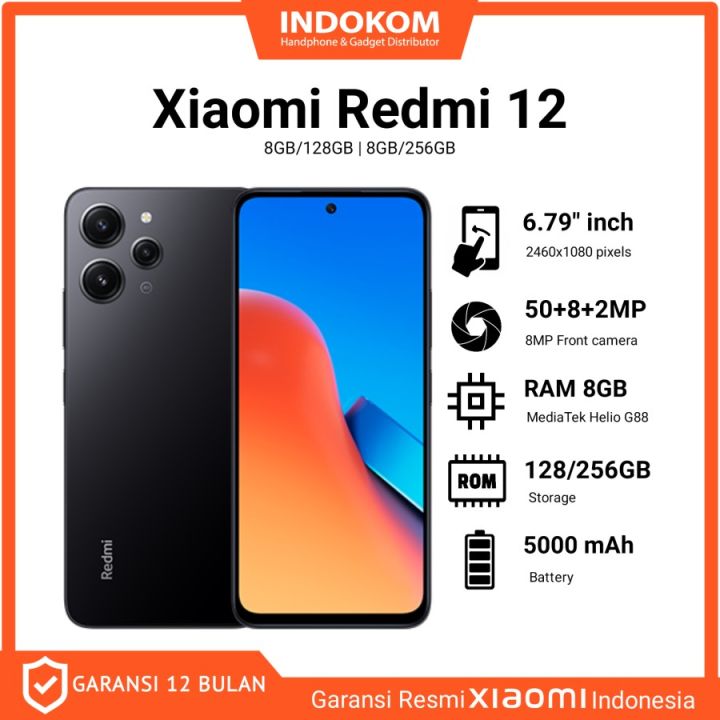 Jual Xiaomi Redmi 12 ( 8GB/256GB) Garansi Resmi Xiaomi - Black