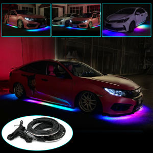 Angelila DC 12V LED Car Underglow Lights Waterproof RGB with Bluetooth APP Control 16 Million Colors Sync to Music Ultra Long Led Neon Accent Under Glow Kit Atmosphere Light