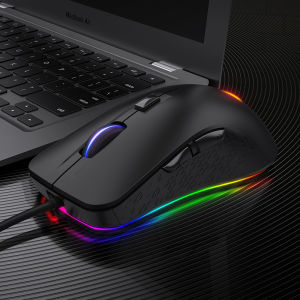 YINDIAO G2 Wired Mechanical RGB Gaming Mouse 8 Optical 4000DPI with 4 Gears Ergonomic Design Galaxy