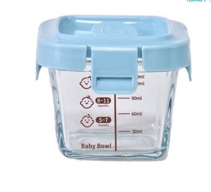 BH-B039 กล่องแก้วเก็บอาหารทารกแช่แข็ง กล่องเก็บอาหาร มีสเกลบอกปริมาณอาหารตามช่วงวัยเด็ก ขนาด170 ml ราคาถูก พร้อมส่ง🥳🍲