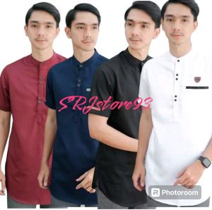 100 RIBU DAPAT 4 BAJU KOKO KURTA PAKISTAN LENGAN PENDEK MUSLIM PRIA DEWASA BAHAN KATUN ADEM DIPAKAI