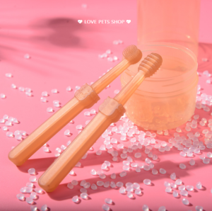 Bộ bàn chải đánh răng bằng silicon kèm kem đánh răng cho Chó Mèo Borammy (mẫu mới) - Love Pets Shop