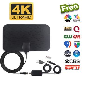♥【Readystock】FREE Shipping+COD♥ 3000 Miles 4K Digital DVB-T2 TV Antenna with amplifier Booster 1080P Aerial For Car antenna RV travel Indoor smart tv