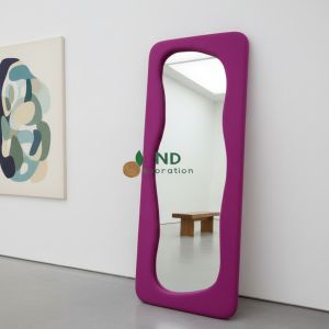 Cermin Korea Aesthetic Meta Standing Mirror Fullbody Wavy Bahan Beludru Aesthetic Ukuran Jumbo