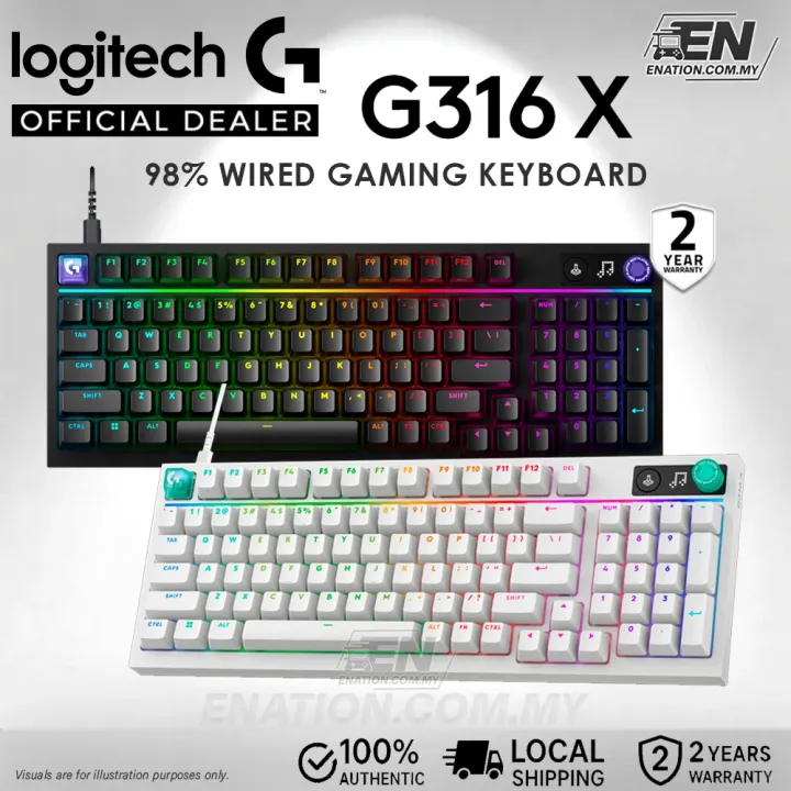 Logitech G316 X 98 Wired Mechanical Gaming Keyboard | 8kHz Report Rate, Hot-Swappable Switches