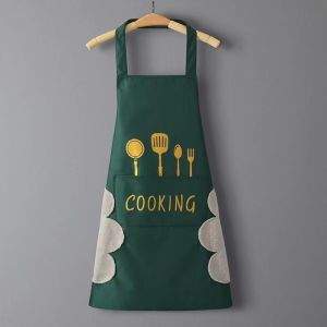Celemek Apron Dapur Masak Barista Chef Restoran Celemek Anti Air Pria Wanita Hitam Hijau Coklat