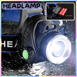 FAST DELIVERY TaffLED Senter Kepala Headlamp LED Mini Jarak Jauh Waterproof 3000 Lumens 90° Rotation