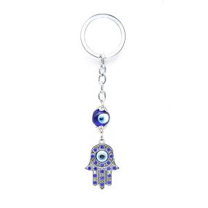 for Evil Eye Alloy Hamsa Keychain Hand Fatima for Protection Charm for Key Holder Good Luck Keychain Amulet Pendant Bag