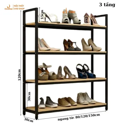 VNS-020 Kệ Khung Sắt Trưng Đồ Shop Cửa Hàng. Kệ Kho Lắp Ráp Đa Nang Để Hàng 456 Tầng