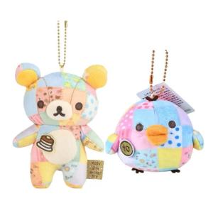 12cm Patchwork Limited Rilakkuma bear Plush Keychain Kiiroitori Doll Pendant Cute Relax bear Cartoon Decoration Holiday Gift2026
