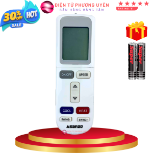 Điều khiển điều hòa ASANZO nấp bật remote máy lạnh ASANZO - Tặng kèm pin - Phương Uyên