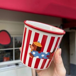 SWEET TIM Cartoon Puppy Ceramic Milk Cup 350ml Puppy Coffee Mug Cute Ceramic Tea Cup Valentines Day Present