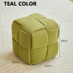Versatile square fabric low stool easily matching various home decoration styles