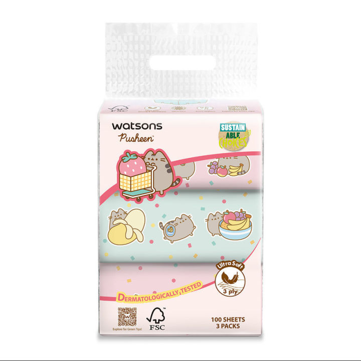 WATSONS Pusheen Petit Travel Tissue 3X100S Lazada