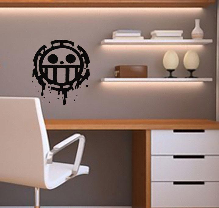 trafalgar law jolly roger transparent sticker one piece (water proof ...