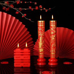 Cặp Nến Long Phụng Đám Cưới Cao Cấp - Đèn Cày Bái Đường Rồng Phượng Khắc Nổi Màu Đỏ Vàng Sang Trọng