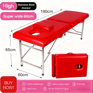 NAIJIA Massage Bed Katil Bekam Katil Urut Katil Spa Katil Mudah Lipat Massage Bed Portable Spa Facial Bed Black