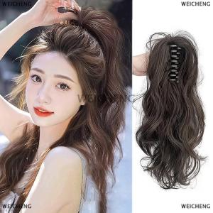 [COD] WEICHENG Synthetic Claw Clip Ponytail Hair Extensions Short Curly Natural Tail False Hair For Women Horse Tail Black Hairp