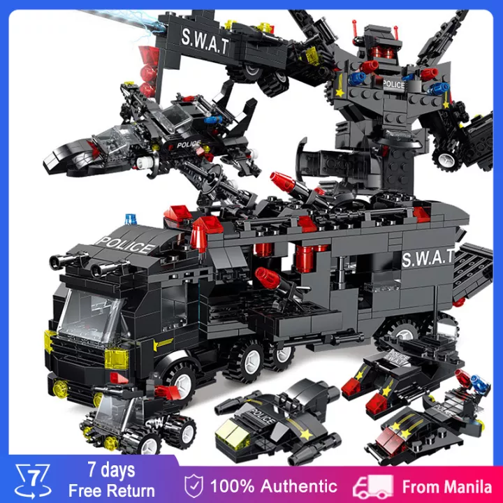 758pcs Lego Swat Police Car Robot Compatible with Mini Particle Building Blocks For Kids Building Blocks Car Birthday Gift Toys for Children Lazada PH