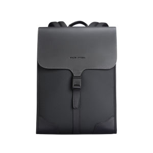 Mark Ryden Business Black Leather Backpack student book bag 15.6 Inch Fashion Backpack to men