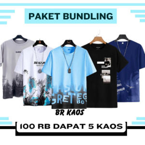 BAJU KAOS DISTRO MOTIF PRIA KOMBINASI KEREN PAKET 5 PCS 100RB