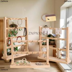 [COD] ZNPNXN Wooden Jewelry Display Stand Necklace Bracelet Key Holder Hook Storage Rack Earring Pin Brooch Holder Stand Organizer