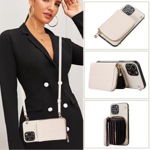 Cover For iPhone14 pro max 16 17 Pro Max With Diagonal Strap Lanyard Mobile Phone Case Cards Slot Case Leather Case With Card holder Wallet Bag Case With Rope For iPhone 15 pro max 14 pro max 13 11 12 promax 15 promax 14 16 Plus 16E 17 Air X XR XS Max
