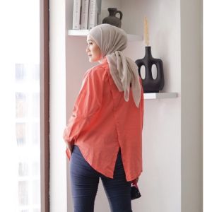 Nelkaa Linen Shirt | Kemeja Wanita Oversize linen | Baju Atasan Kemeja Polos Wanita Lengan Panjang