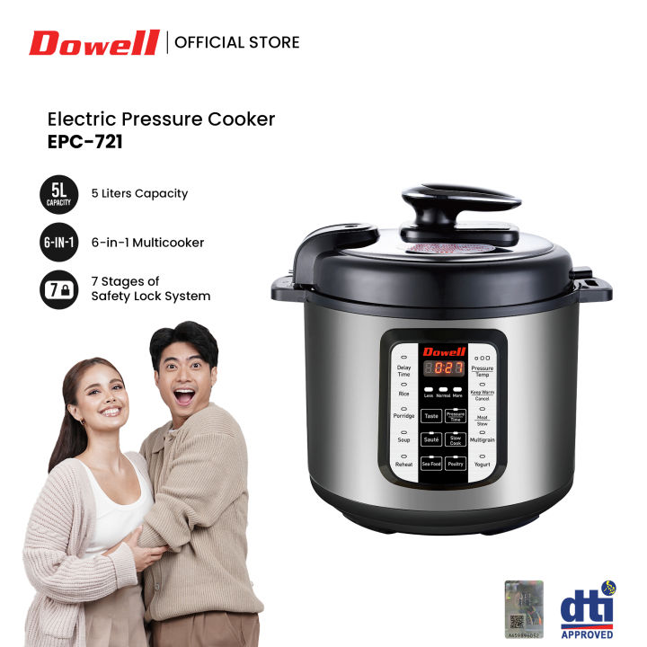 Dowell 5L 6-in-1 Multi Cooker Electric Pressure Cooker with FREE Oven ...