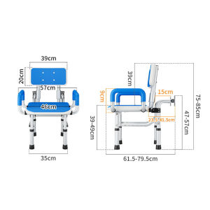 CraftedLiving SG-Bathroom chair shower chair perforated stool for shower room foldable bath chair for elderly use
