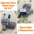 Elbow Knee Solenoid Selenoid Valve 220v 220 volt 3/4” 0.75 inch Kran Air Elektrik  utk Hidroponik RO Mesin Cuci dll. 