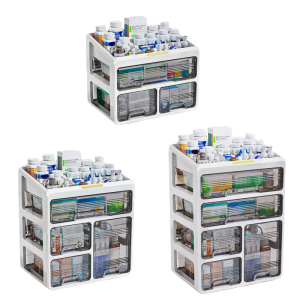 ชั้นเก็บเครื่องสำอาง PP ที่มีหลายช่องสำหรับการจัดระเบียบที่มีประสิทธิภาพเหมาะสำหรับการใช้งานในบ้านหรือมืออาชีพ