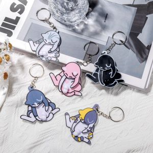 JUSTODO Pull Play Egg Cat Keychain Rotatable 3d Cartoon Cat Trick Play Egg Toy  Bag Accessories Bag Pendant