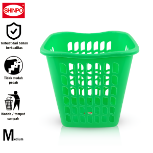 SHINPO Tempat Sampah Plastik Medium Tempat Sampah Seg Charming Rubbish Bin Anti Pecah SPO-SIP-722 Varian Warna