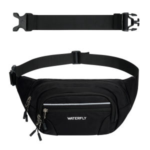 WATERFLY 3.5L RFID Anti-Theft Fanny Pack Large Capacity Waist Bag with Extender Strap & 5 Zipper Pockets for Men Women Travel Hiking Walking