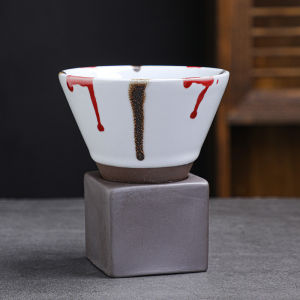 JustLiving Ceramic Coffee Mugs with Base 3.38oz Coarse Pottery Coffee Mug Triangular Cone Shape Porcelain-Cup Tea-Cup for Latte Household Kitchen Bar for Commercial/coffee Shop for Restaurants/cafes