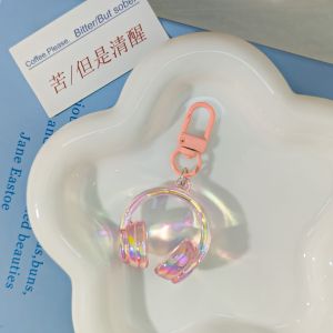 Sweet Cool 3D Earphones Keychain Colorful Earphones Creative Backpack Hanging Decoration Friend Pendant