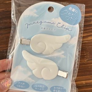 DIVATEN 1 Pair White Angel Wing Hair Clip Japanese Style Plastic Barrette Harajuku Bangs Hairpin Women