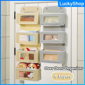 4-Layers Over Door Hanging Organizer Wall Mount Storage with 4 Large Pockets for Bedroom Bathroom