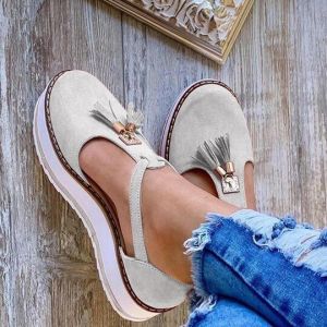 Summer Fashion Plus Size WomenS Shoes Hollow Tassel Roman Platform Thick-Soled Sandals