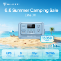 【Power outage essential】（EB3A upgraded version）BLUETTI Elite 30 V2 288Wh/600W 90,000 mAh (Inverter power 1500W) LiFePO4 Battery 220-240V Portable Power Station Fast Charge Solar Generator. 