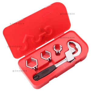 OHHDEER Spanar Bilik Air Bukaan Besar Dengan Kotak | Large Opening Bathroom Toothed Wrench Tool Set