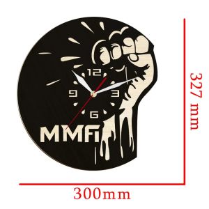 Sacesr Mixed Martial Arts MMA Fight Dual Layers Wooden Wall Clock For Man Cave Room Decor Cage Fighting Combat Sports Rustic Wall Watch K7M2P