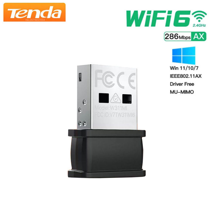 tenda-ax300-wireless-wifi-6-adapter-2-4ghz-usb-driver-free-card-mini