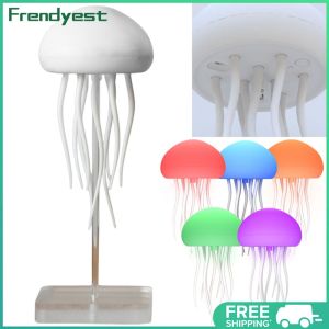 COD [Free Shipping] Colorful Jellyfish Night Light with Voice Control Indoor Pendant Lamp USB Rechargeable for Kids Room