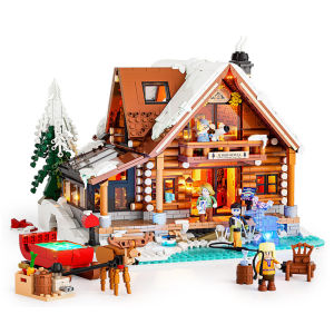 Lumibricks Light Match Retro House Series Aurora Observation Cabin Assembled Building Blocks Building Model Street View