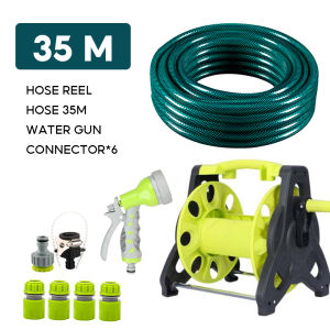 Garden Hose reel Water Spray Nozzle Complete Set Hose Storage Holder 10M/15M/20M/25M/30M/35M