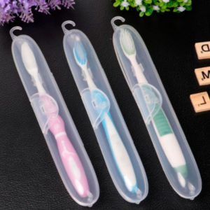 1/2Pcs Plastic Toothbrush Holder Box Transparent Travel Portable Storage Case for Outdoor Camping