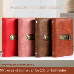 YERZ Wallet Storage Saving Money Binder With Password Lock Savings Handbook Budget Binder with Lock Detachable 50Sheets Account Book Girls Boys