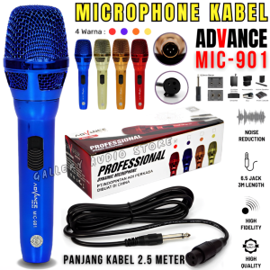 Microphone Kabel Advance Mic-901 Colokam Speaker Besar 6.5mm | Profesional Dynamic Mic Single Kabel Advance 901 Vocal Audio Sound | Gallery Audio